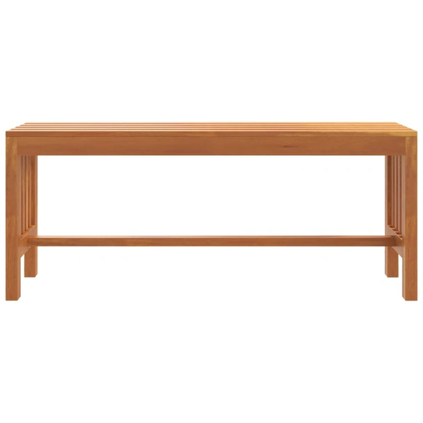 Градинска пейка 110×35×45 см — масивно евкалиптово дърво — с летви - Image 3