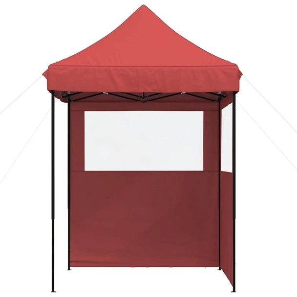 Pop-up парти шатра 2 x 2 м бордо — оксфорд с PVC — 2 стени — стомана - Image 3