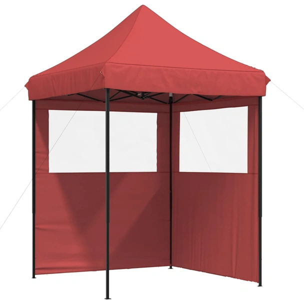 Pop-up парти шатра 2 x 2 м бордо — оксфорд с PVC — 2 стени — стомана - Image 2