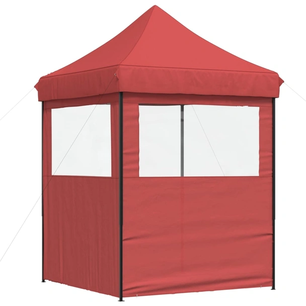 Pop-up парти шатра 2 x 2 м бордо — оксфорд с PVC — 2 стени — стомана - Image 5