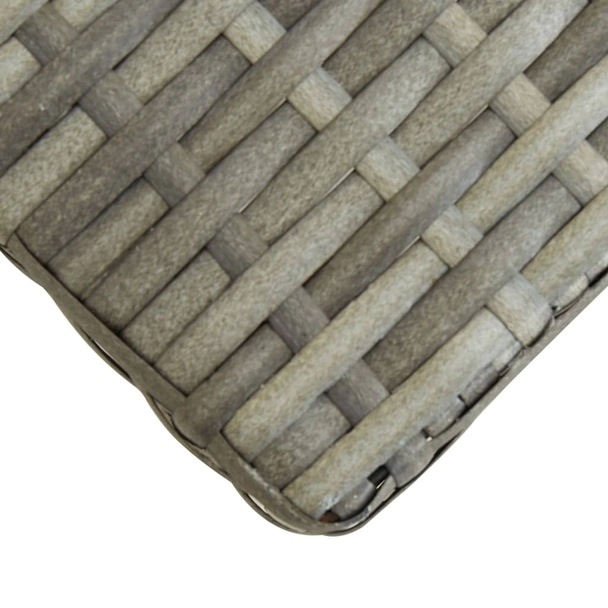 Градинска пейка 120 × 40 × 40 см сива — PE ратан — крака акация масив - Image 4