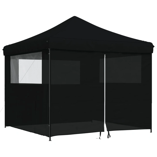Pop-up парти шатра 2,9 x 2,9 м черна — оксфорд с PVC — 4 стени — стомана - Image 2