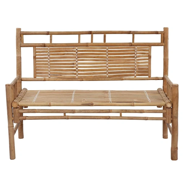 Градинска пейка 120x55x90 см кафява — бамбук — бежова (4 см) - Image 3