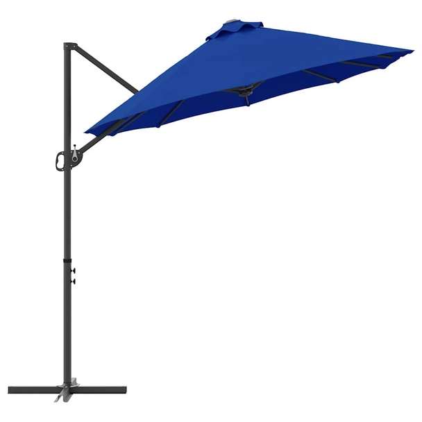 Плажен чадър 3.7 x 2 x 2.4 м азурно син — полиестер — UV защита — алуминий - Image 6
