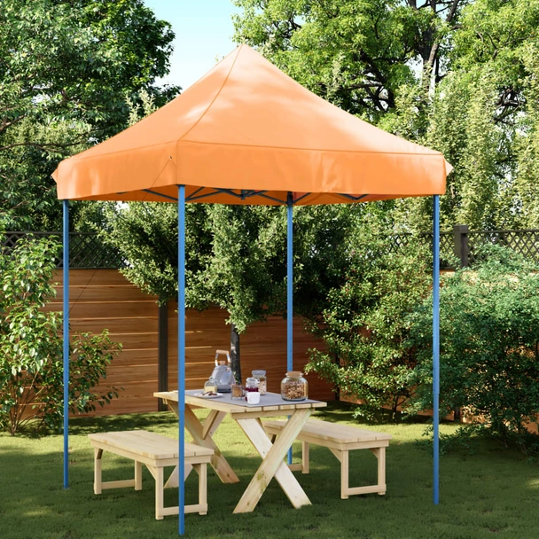 Pop-up парти шатра 2 x 2 м оранжева — оксфорд с PVC — стоманена рамка