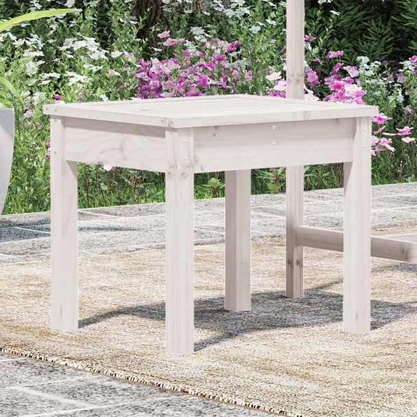 Градинска пейка 50×44×45 см бяла — борово дърво масив - Image 3