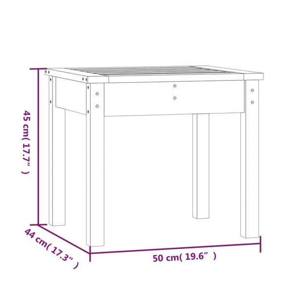 Градинска пейка 50×44×45 см бяла — борово дърво масив - Image 8