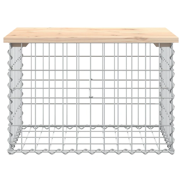 Градинска пейка 63x44x42 см — бор масив — с габион - Image 3