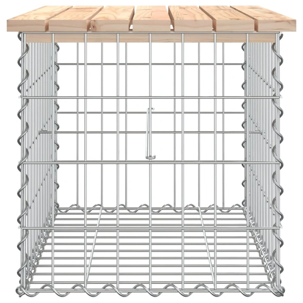 Градинска пейка 63x44x42 см — бор масив — с габион - Image 4