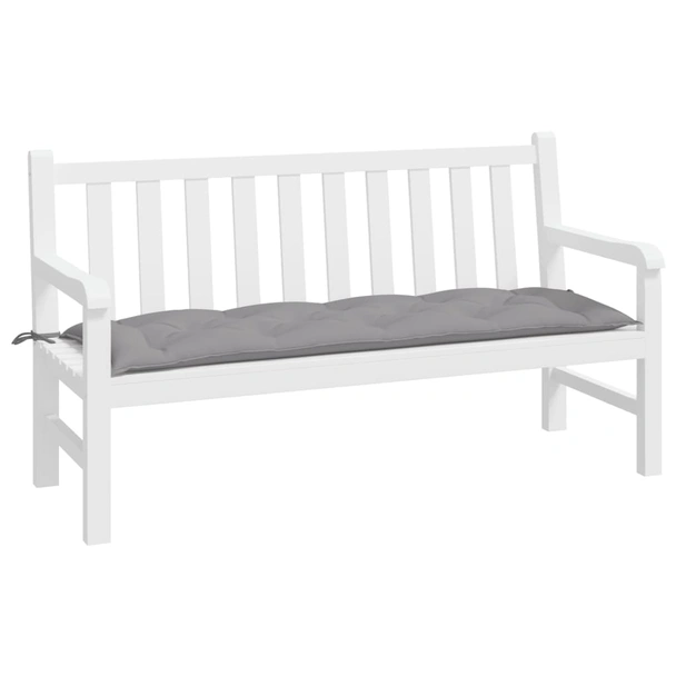 Възглавница за пейка 150x50x7 см сива — оксфорд плат - Image 3