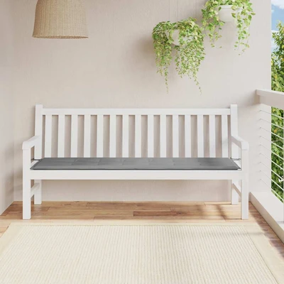 Възглавница за градинска пейка 180x50x3 см сива — оксфорд плат