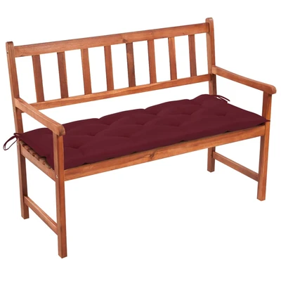 Градинска пейка 120x50x90 см кафява — акация масив — бордо (7 см)