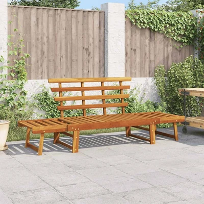 Градинска пейка 2-в-1, 190 см — акация масив — кушетка