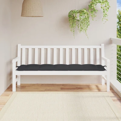 Възглавница за пейка 180x50x7 см черна — оксфорд плат