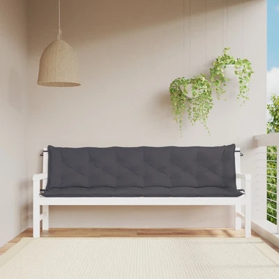 Възглавници за пейка 200x50x7 см, 2 бр — антрацит — оксфорд плат