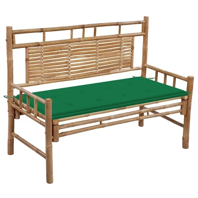 Градинска пейка 120x55x90 см кафява — бамбук — зелена (4 см)