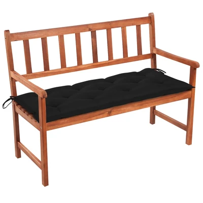 Градинска пейка 120x50x90 см кафява — акация масив — черна (7 см)