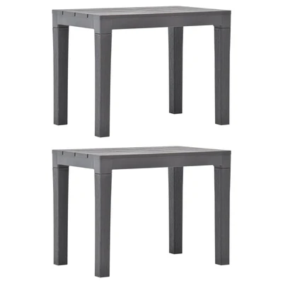 Градински пейки 60 × 38,5 × 45 см мока — полиетилен — 2 бр