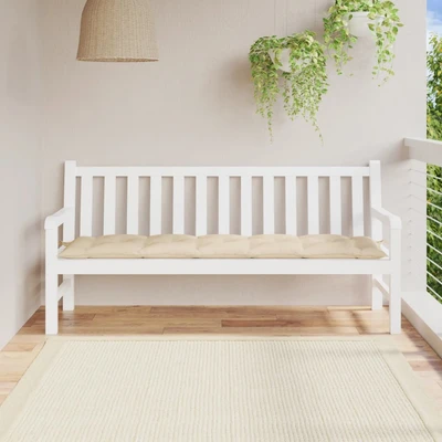Възглавница за пейка 180x50x7 см бежова — оксфорд плат
