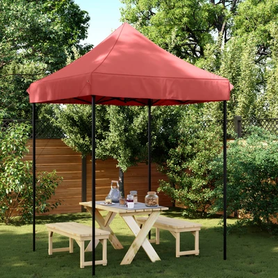 Pop-up парти шатра 2 x 2 м бордо — оксфорд с PVC — стоманена рамка