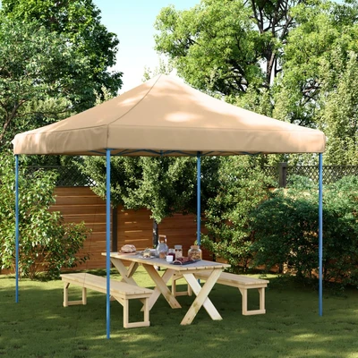 Pop-up парти шатра 2,9 x 2,9 м бежова — оксфорд с PVC — стоманена рамка