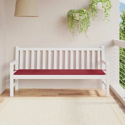 Възглавница за пейка 180x50x3 см виненочервена — оксфорд плат