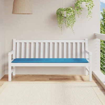Възглавница за градинска пейка 180x50x3 см синя — оксфорд плат