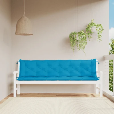 Възглавници за пейка 200x50x7 см, 2 бр — светлосини — оксфорд плат