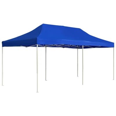 Парти шатра 6 x 3 м синя — оксфорд плат с PVC — сгъваема — алуминий