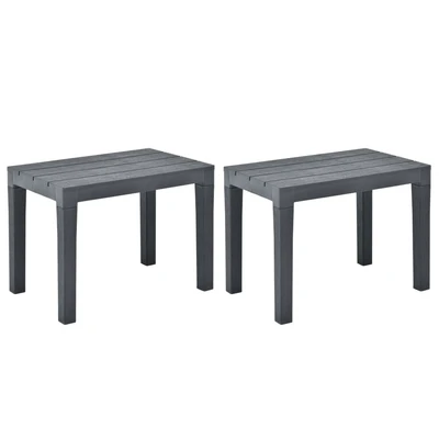 Градински пейки 60 × 38,5 × 45 см антрацит — полиетилен — 2 бр