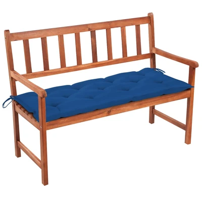 Градинска пейка 120x50x90 см кафява — акация масив — синя (7 см)