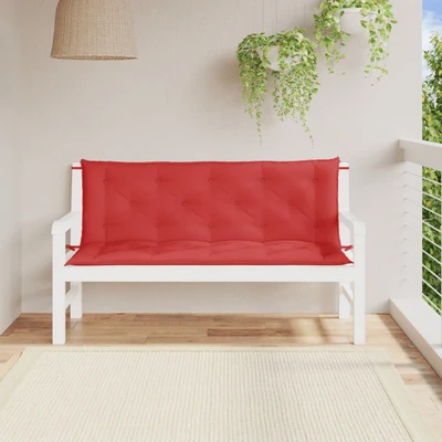 Възглавници за пейка 150x50x7 см червени, комплект 2 бр — оксфорд плат