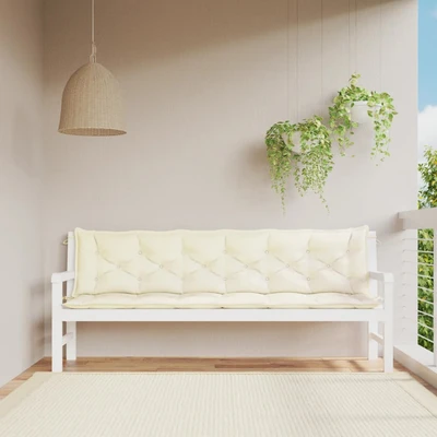 Възглавници за пейка 200x50x7 см, 2 бр — кремавобели — оксфорд плат