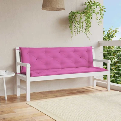 Възглавници за пейка 150x50x7 см розови, комплект 2 бр — полиестер