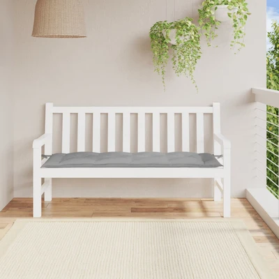 Възглавница за пейка 150x50x7 см сива — оксфорд плат