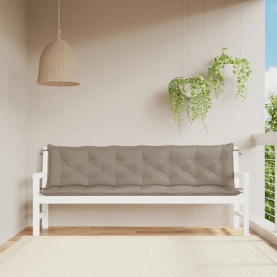Възглавници за пейка 200x50x7 см, 2 бр — таупе — оксфорд плат