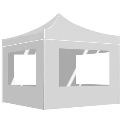 Парти шатра 3 x 3 м бяла — оксфорд плат с PVC — със стени — алуминий
