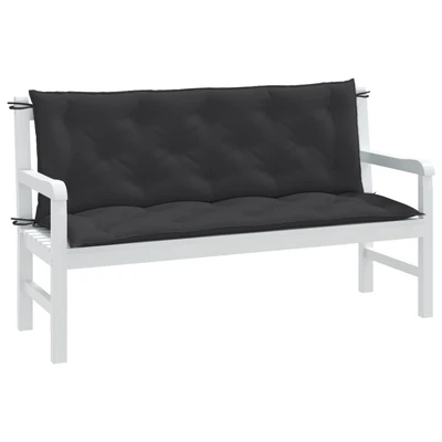 Възглавници за пейка 150x50x7 см антрацит — комплект 2 бр