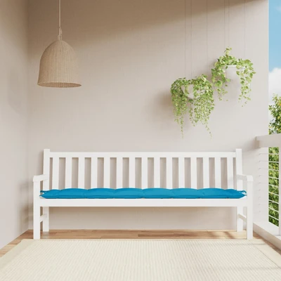 Възглавница за пейка 200x50x7 см светлосиня — оксфорд плат