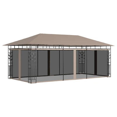 Шатра 6 x 3 м таупе — полиестер 180 г/м² — мрежи против комари