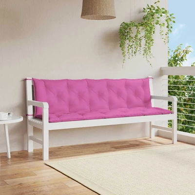 Възглавници за пейка 180x50x7 см, 2 бр — розови — оксфорд плат