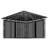 Шатра 3 x 3 м таупе — полиестер 180 г/м² — мрежа и LED — стомана - Thumbnail 2