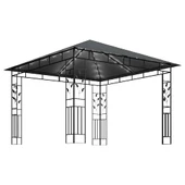 Шатра 3 x 3 м таупе — полиестер 180 г/м² — мрежа и LED — стомана - Thumbnail 4