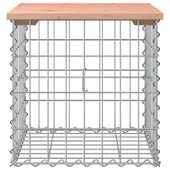 Градинска пейка с габион 43×44×42 см — дугласко дърво — поцинкована стомана - Thumbnail 3