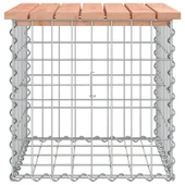 Градинска пейка с габион 43×44×42 см — дугласко дърво — поцинкована стомана - Thumbnail 4