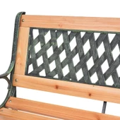 Градинска пейка 116 × 52,5 × 73 см кафява — чам масив — чугун — PVC - Thumbnail 5