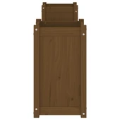 Пейка с 2 саксии 180×36×63 см меденокафява — борово дърво - Thumbnail 5