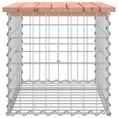 Градинска пейка 63x44x42 см — дугласка дървесина — с габион - Thumbnail 4