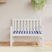 Възглавница за пейка 120x50x4 см синьо-бяло райе — оксфорд плат - Thumbnail 1