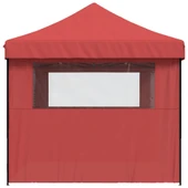 Pop-up парти шатра 4,1 x 2,8 м бордо — оксфорд с PVC — 3 стени — стомана - Thumbnail 4